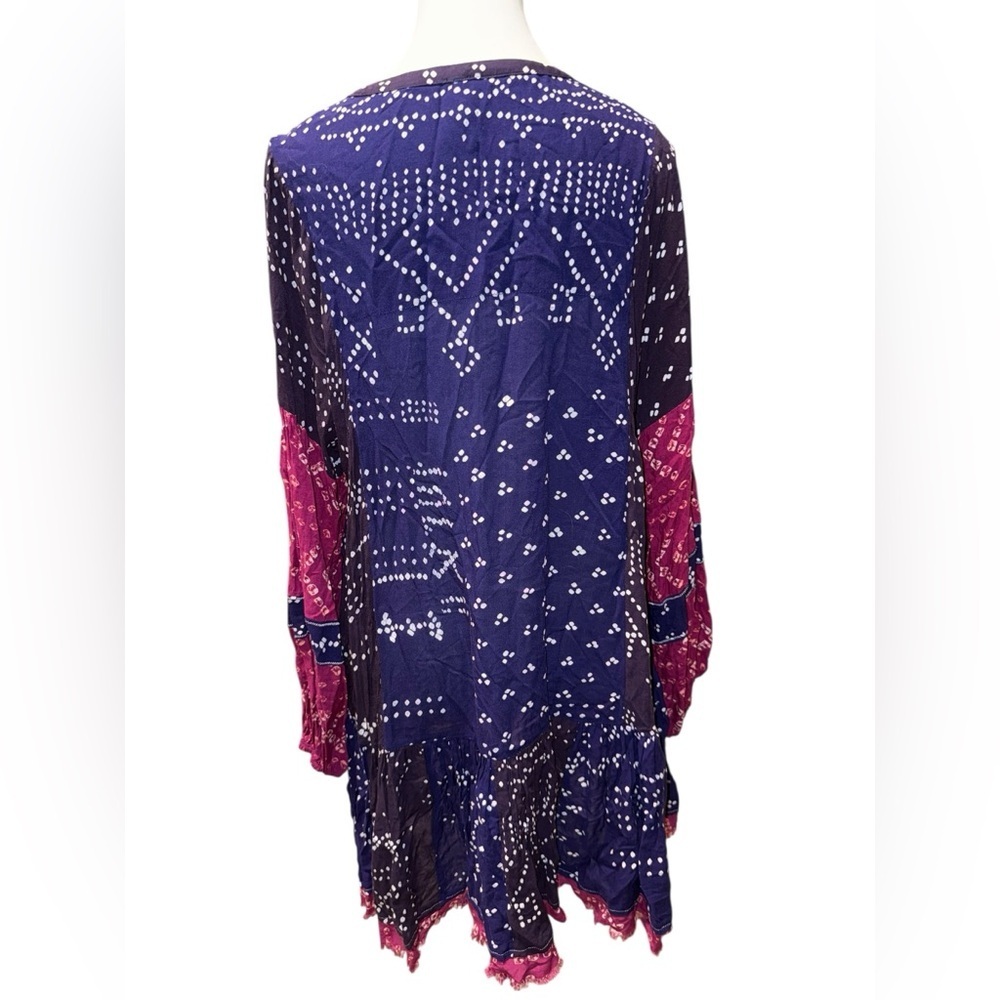 Free People Shibori Patchwork Mini Dress / Tunic - Size: Medium - Picture 5 of 8